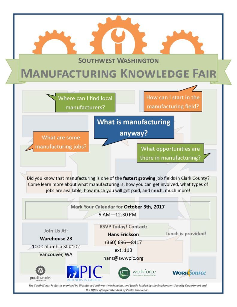 Manufacturing Knowledge Fair 10th Grade Field Trip Vancouver iTech Preparatory